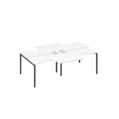 А4 А2 180-2 БП (Белый премиум/Антрацит) Рабочая станция DUE столы 4х120 Классика