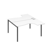 А4 А2 181 БП (Белый премиум/Антрацит) Рабочая станция опоры DUE столы 2х140 Классика