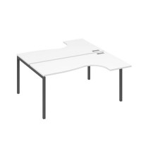 А4 А2 182 БП (Белый премиум/Антрацит) Рабочая станция опоры DUE столы 2х160 Классика