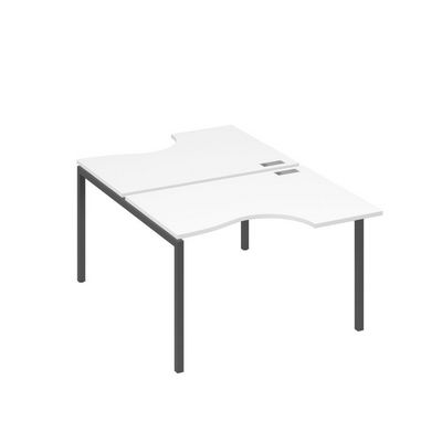 А4 А2 183 БП (Белый премиум/Антрацит) Рабочая станция опоры DUE столы 2х120 Классика