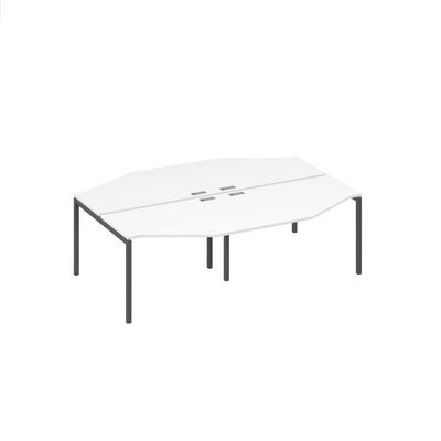 А4 А2 189-2 БП (Белый премиум/Антрацит) Рабочая станция 4х120 столы Техно каркас DUE