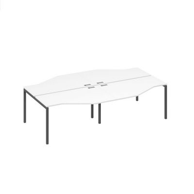 А4 А2 190-2 БП (Белый премиум/Антрацит) Рабочая станция 4х140 столы Техно каркас DUE