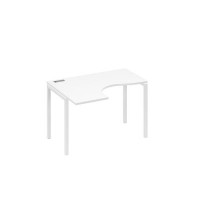 А4 Б2 031 БП (Белый премиум/Белый) Стол эргономичный левый "Классика" на металлокаркасе DUE