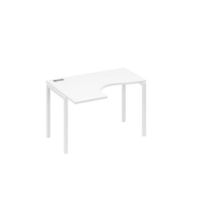 А4 Б2 031 БП (Белый премиум/Белый) Стол эргономичный левый "Классика" на металлокаркасе DUE