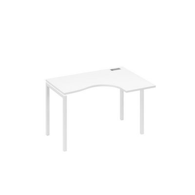 А4 Б2 032 БП (Белый премиум/Белый) Стол эргономичный правый "Классика" на металлокаркасе DUE