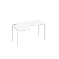 А4 Б2 033 БП (Белый премиум/Белый) Стол эргономичный левый "Классика" на металлокаркасе DUE
