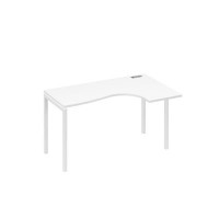 А4 Б2 034 БП (Белый премиум/Белый) Стол эргономичный правый "Классика" на металлокаркасе DUE
