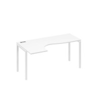 А4 Б2 035 БП (Белый премиум/Белый) Стол эргономичный левый "Классика" на металлокаркасе DUE