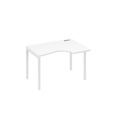 А4 Б2 042 БП (Белый премиум/Белый) Стол эргономичный правый "Классика" на металлокаркасе DUE