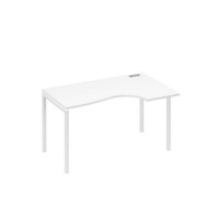 А4 Б2 044 БП (Белый премиум/Белый) Стол эргономичный правый "Классика" на металлокаркасе DUE