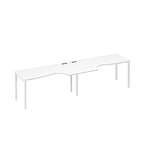 А4 Б2 045-2 БП (Белый премиум/Белый) Рабочая станция DUE 2х160 столы Классика эргономичные