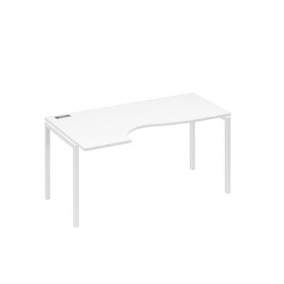 А4 Б2 045 БП (Белый премиум/Белый) Стол эргономичный левый "Классика" на металлокаркасе DUE