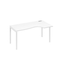 А4 Б2 046 БП (Белый премиум/Белый) Стол эргономичный правый "Классика" на металлокаркасе DUE