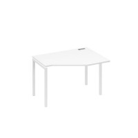 А4 Б2 052 БП (Белый премиум/Белый) Стол эргономичный правый "Техно" на металлокаркасе DUE