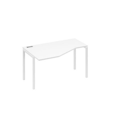 А4 Б2 053 БП (Белый премиум/Белый) Стол эргономичный левый "Техно" на металлокаркасе DUE