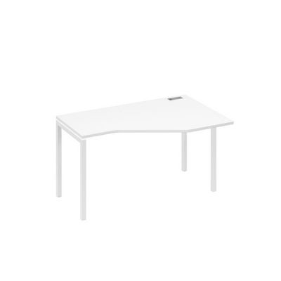 А4 Б2 054 БП (Белый премиум/Белый) Стол эргономичный правый "Техно" на металлокаркасе DUE