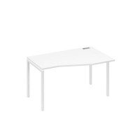 А4 Б2 064 БП (Белый премиум/Белый) Стол эргономичный правый "Техно" на металлокаркасе DUE
