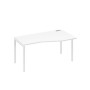 А4 Б2 066 БП (Белый премиум/Белый) Стол эргономичный правый "Техно" на металлокаркасе DUE