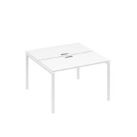 А4 Б2 170 БП (Белый премиум/Белый) Рабочая станция на каркасе DUE столы 2х120