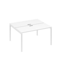 А4 Б2 171 БП (Белый премиум/Белый) Рабочая станция на каркасе DUE столы 2х140