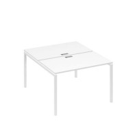 А4 Б2 173 БП (Белый премиум/Белый) Рабочая станция на каркасе DUE столы 2х120