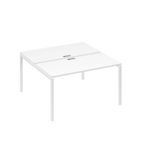 А4 Б2 174 БП (Белый премиум/Белый) Рабочая станция на каркасе DUE столы 2х140