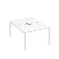 А4 Б2 176 БП (Белый премиум/Белый) Рабочая станция на каркасе DUE столы 2х120