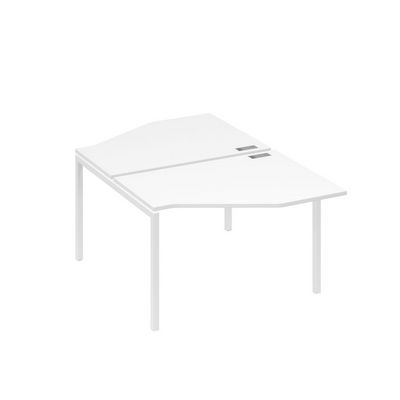 А4 Б2 186 БП (Белый премиум/Белый) Рабочая станция опоры DUE со столами Техно 2х120