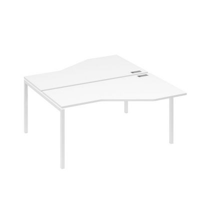 А4 Б2 188 БП (Белый премиум/Белый) Рабочая станция опоры DUE со столами Техно 2х160