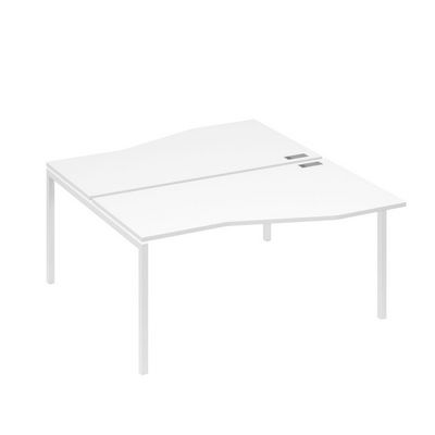 А4 Б2 191 БП (Белый премиум/Белый) Рабочая станция каркас DUE столы 2х160 Техно