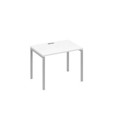 А4 С2 012 БП (Белый премиум/Серый) Стол письменный на металлокаркасе DUE