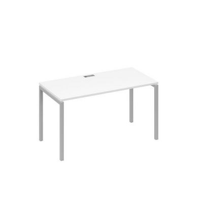 А4 С2 014 БП (Белый премиум/Серый) Стол письменный на металлокаркасе DUE