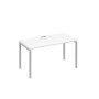 А4 С2 014 БП (Белый премиум/Серый) Стол письменный на металлокаркасе DUE