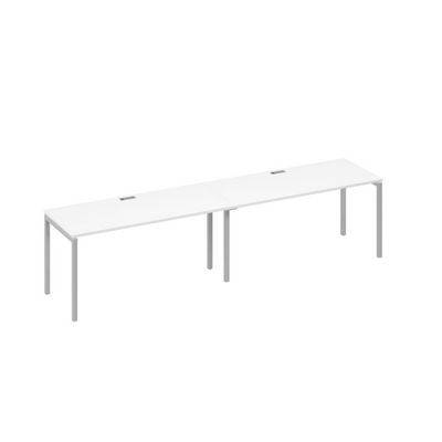 А4 С2 015-2 БП (Белый премиум/Серый) Рабочая станция 2х160 опоры DUE