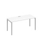 А4 С2 015 БП (Белый премиум/Серый) Стол письменный на металлокаркасе DUE
