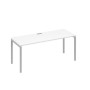 А4 С2 016 БП (Белый премиум/Серый) Стол письменный на металлокаркасе DUE