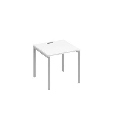 А4 С2 021 БП (Белый премиум/Серый) Стол письменный на металлокаркасе DUE