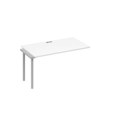 А4 С2 024-1 БП (Белый премиум/Серый) Секция стола 140 рабочей станции на каркасе DUE