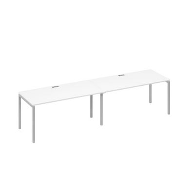 А4 С2 025-2 БП (Белый премиум/Серый) Рабочая станция 2х160 опоры DUE