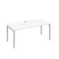 А4 С2 026 БП (Белый премиум/Серый) Стол письменный на металлокаркасе DUE