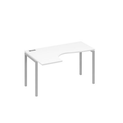 А4 С2 033 БП (Белый премиум/Серый) Стол эргономичный левый "Классика" на металлокаркасе DUE