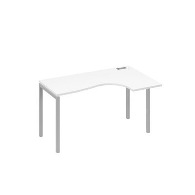 А4 С2 034 БП (Белый премиум/Серый) Стол эргономичный правый "Классика" на металлокаркасе DUE