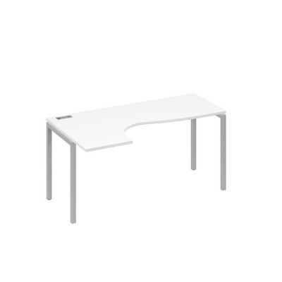 А4 С2 035 БП (Белый премиум/Серый) Стол эргономичный левый "Классика" на металлокаркасе DUE