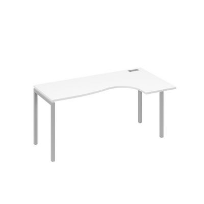 А4 С2 036 БП (Белый премиум/Серый) Стол эргономичный правый "Классика" на металлокаркасе DUE