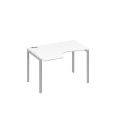 А4 С2 041 БП (Белый премиум/Серый) Стол эргономичный левый "Классика" на металлокаркасе DUE