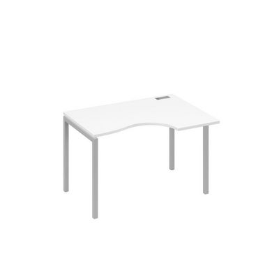 А4 С2 042 БП (Белый премиум/Серый) Стол эргономичный правый "Классика" на металлокаркасе DUE