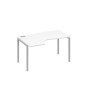 А4 С2 043 БП (Белый премиум/Серый) Стол эргономичный левый "Классика" на металлокаркасе DUE