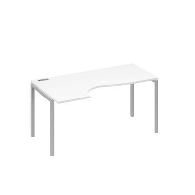 А4 С2 045 БП (Белый премиум/Серый) Стол эргономичный левый "Классика" на металлокаркасе DUE