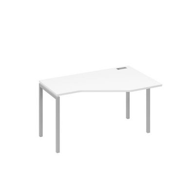 А4 С2 054 БП (Белый премиум/Серый) Стол эргономичный правый "Техно" на металлокаркасе DUE