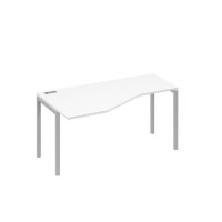 А4 С2 055 БП (Белый премиум/Серый) Стол эргономичный левый "Техно" на металлокаркасе DUE
